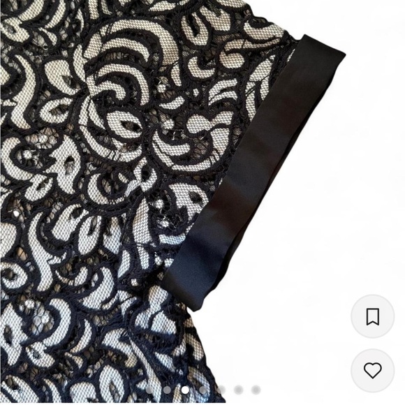 Express Black and White Patterned Women's Top size L - Picture 2 of 13